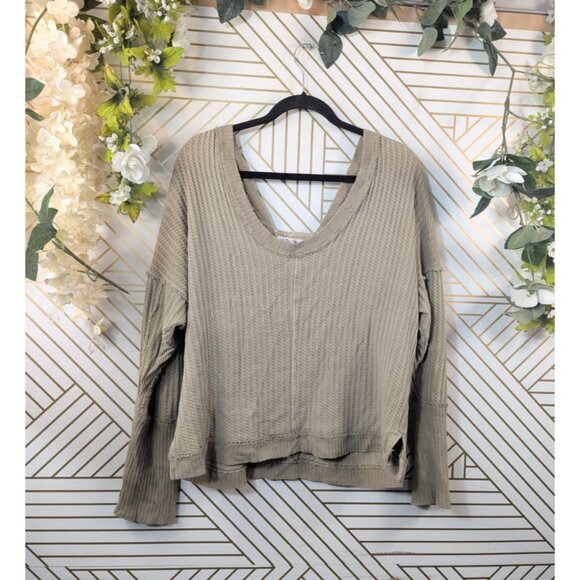 Free People We the Free Women's Magic Thermal Golden Olive Size Large - Picture 1 of 8